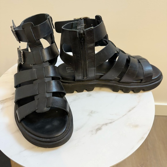 Miz Mooz Leather Black Panthea Flatform Sandal - Picture 2 of 7